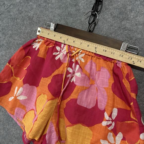 Sabo Short Set Women Sz XS - S Orange Red Lightweight Sheer Tropical - SIZE NOTE - Picture 14 of 14